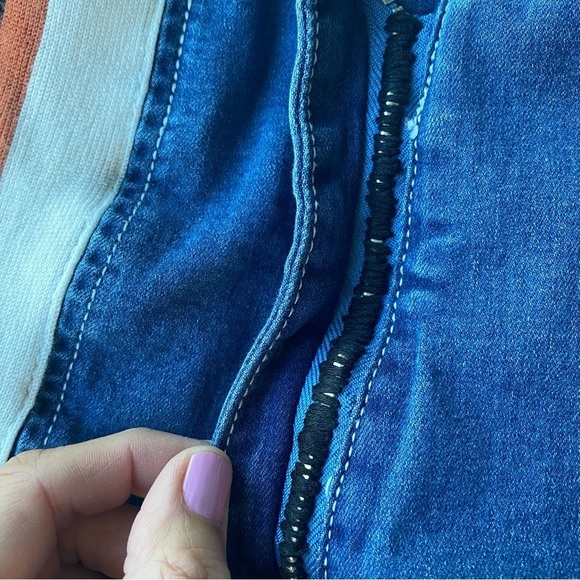 Wide Leg Barrel Jeans Womens Size Small Striped Ankle Crop Baggy Relaxed Loose - Picture 11 of 16